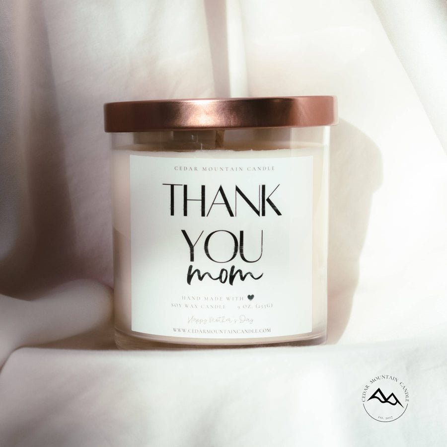Cedar Mountain Candle - Thank you, Mom - Mother's Day Soy Candle - 9 oz Glass Jar Ca
