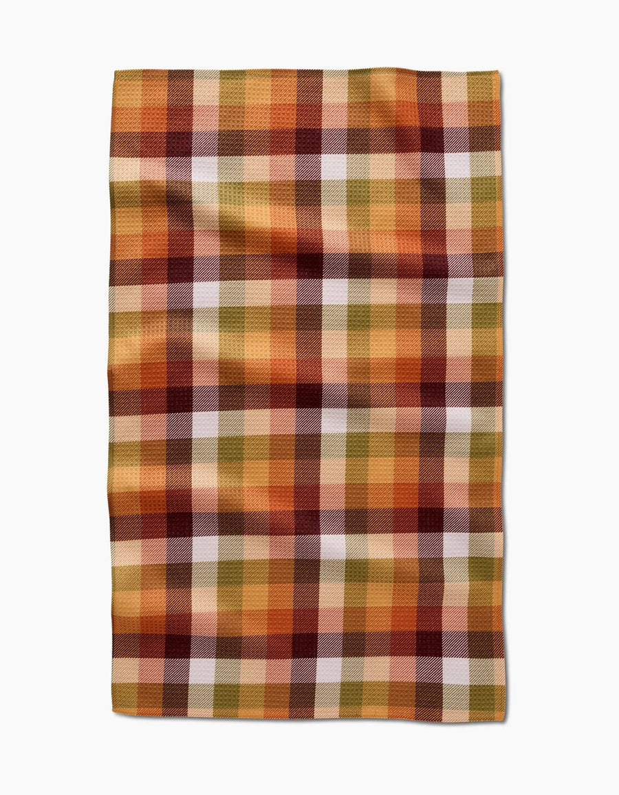 Geometry - Rustic Autumn Plaid Tea Towel