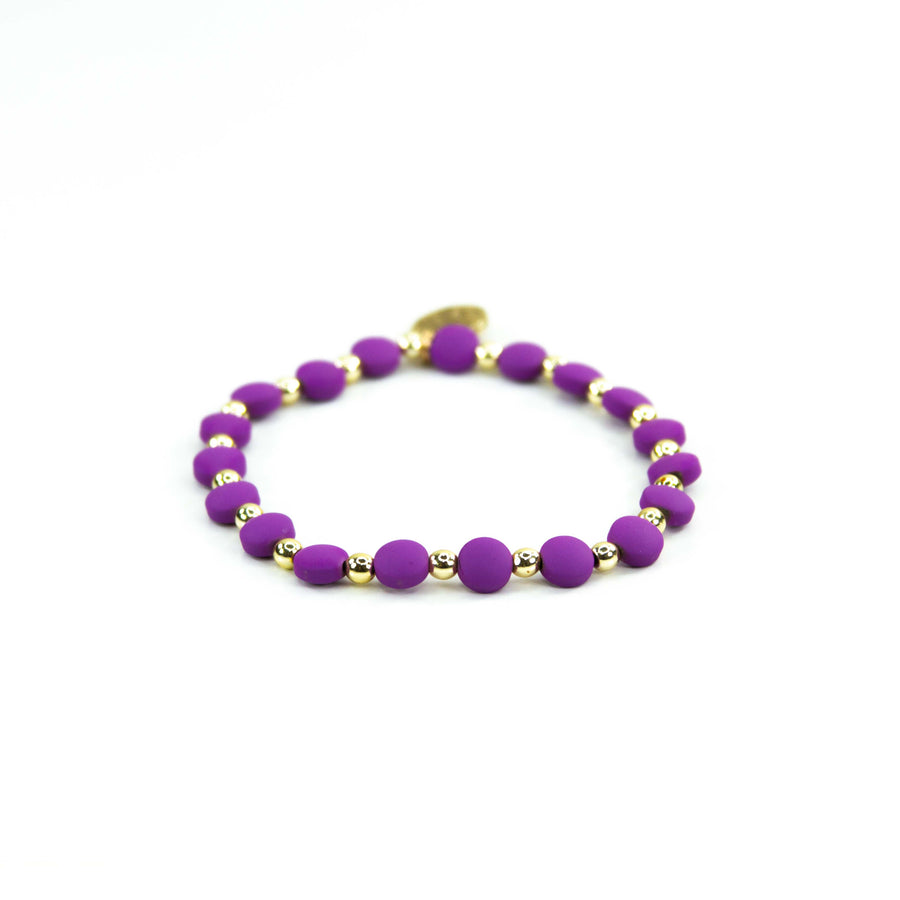 Savvy Bling - Purple Gold Filled Bracelets: Matte Flat Purple