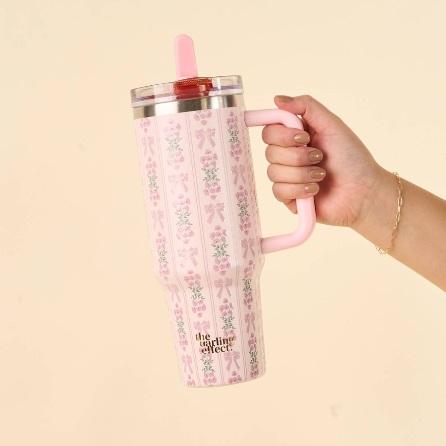 The Darling Effect - 40 oz Lifestyle Flip Straw Tumbler-Oh So Fancy Pink