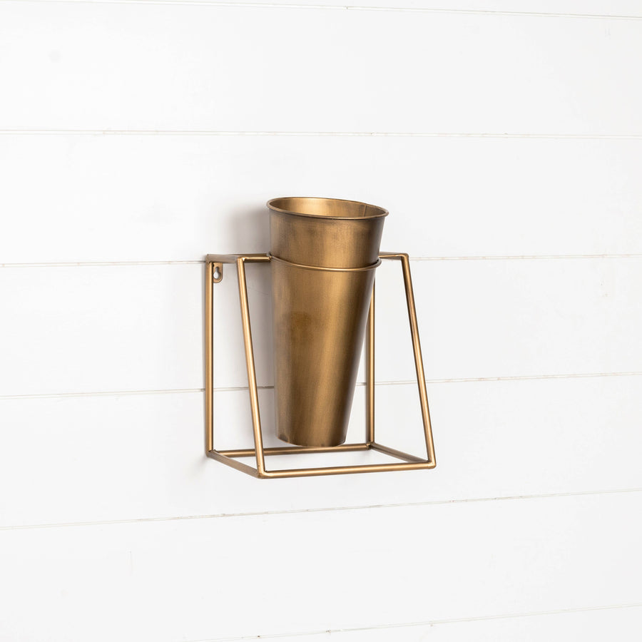 13.5" ANTIQUE GOLD SINGLE BUCKET STAND