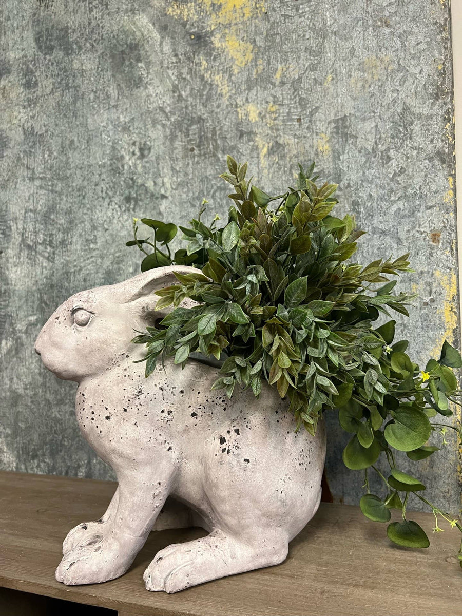 Vagabond Vintage - RESIN RABBIT PLANTER