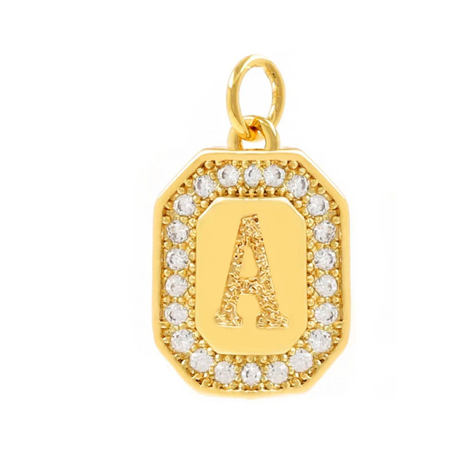 W Initial Charms For Charm Necklace-:Savvy Bling