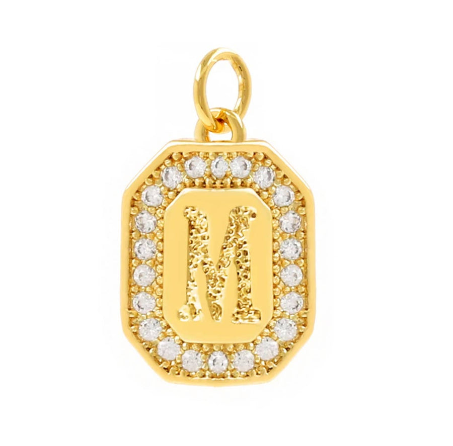 M Initial Charms For Charm Necklaces-Savvy Bling