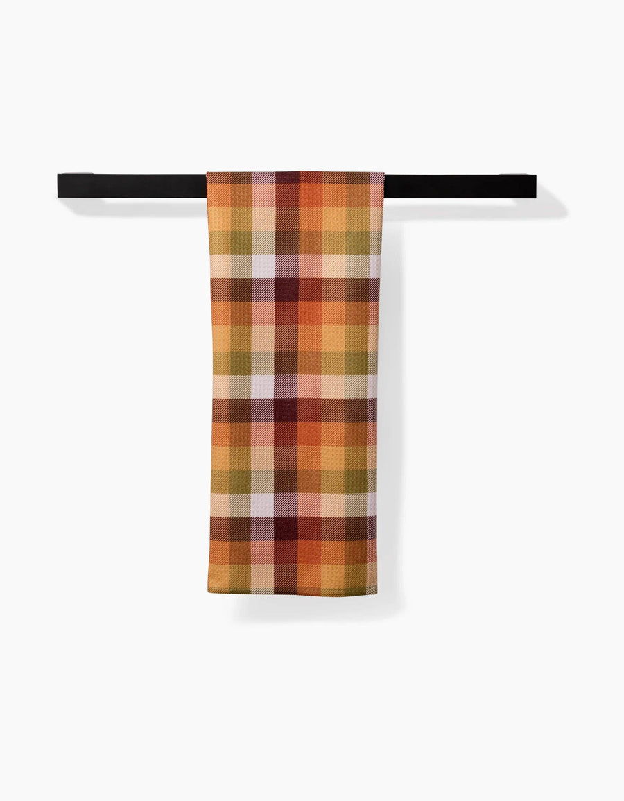 Geometry - Rustic Autumn Plaid Tea Towel