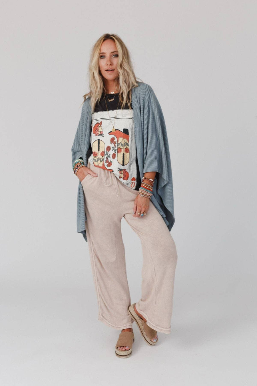 Three Bird Nest - So Comfy Wide Leg Full Pant - Taupe