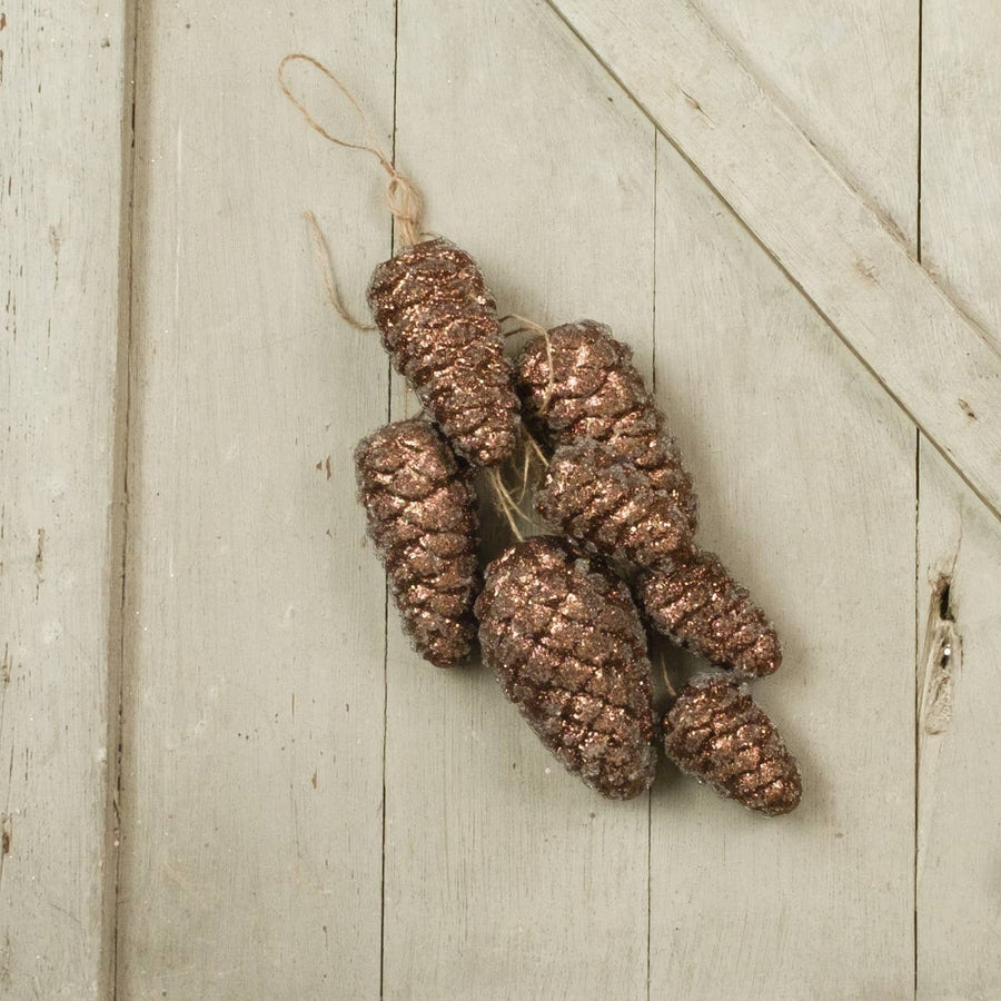 20" BROWN HANGING PINECONES