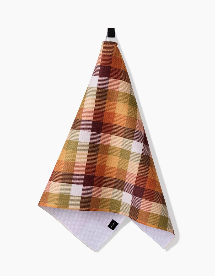 Geometry - Rustic Autumn Plaid Tea Towel