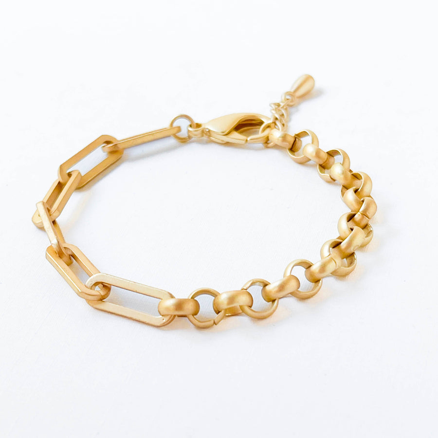 Nest Pretty Things - Adjustable Chunky Two Chain Style Gold Bracelet