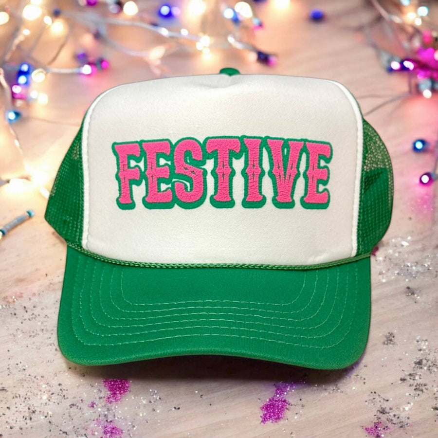 FESTIVE - Green/White Trucker