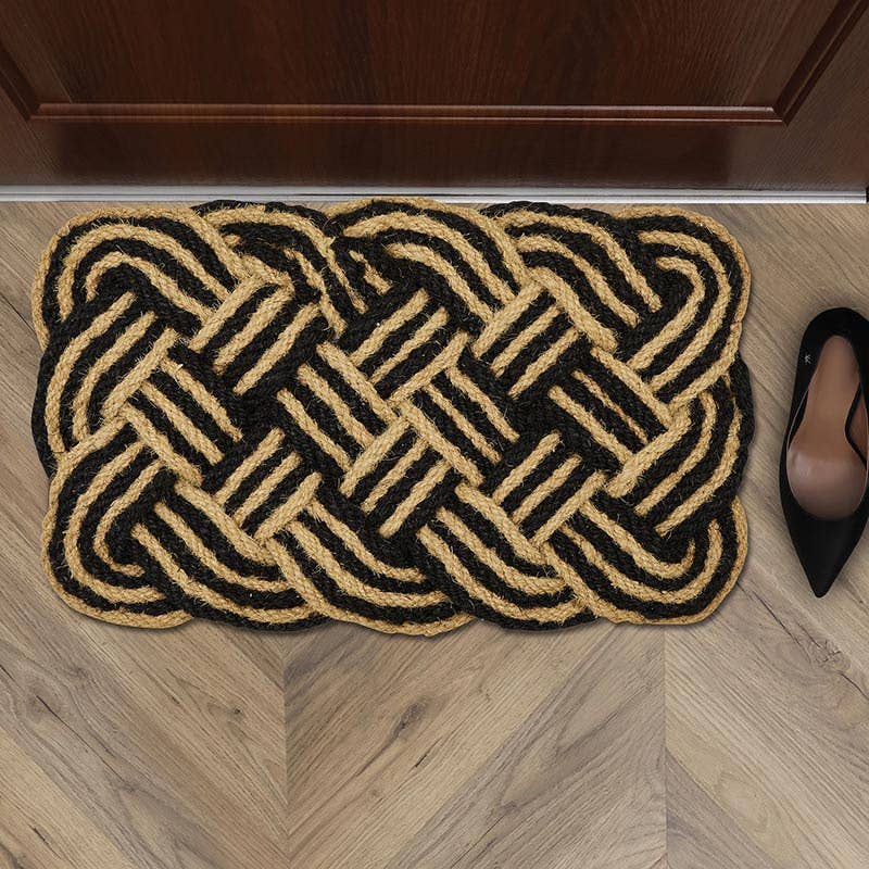 47th & Main (Creative Brands) - Black/Tan Woven Doormat