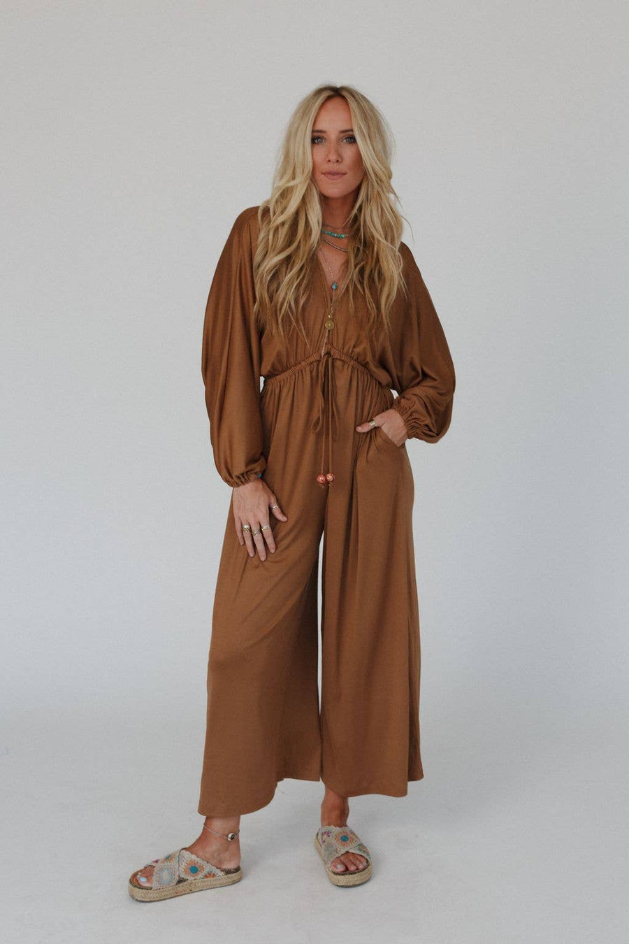 Three Bird Nest - Roaming Dream Jumpsuit - Chestnut