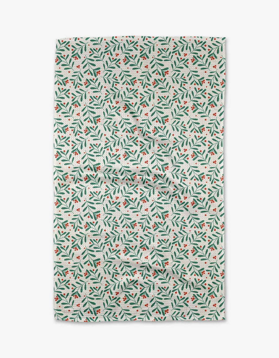 Geometry - Merry Berry Cherry Red Tea Towel