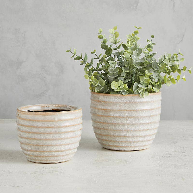 47th & Main (Creative Brands) - Striped Ceramic Pot