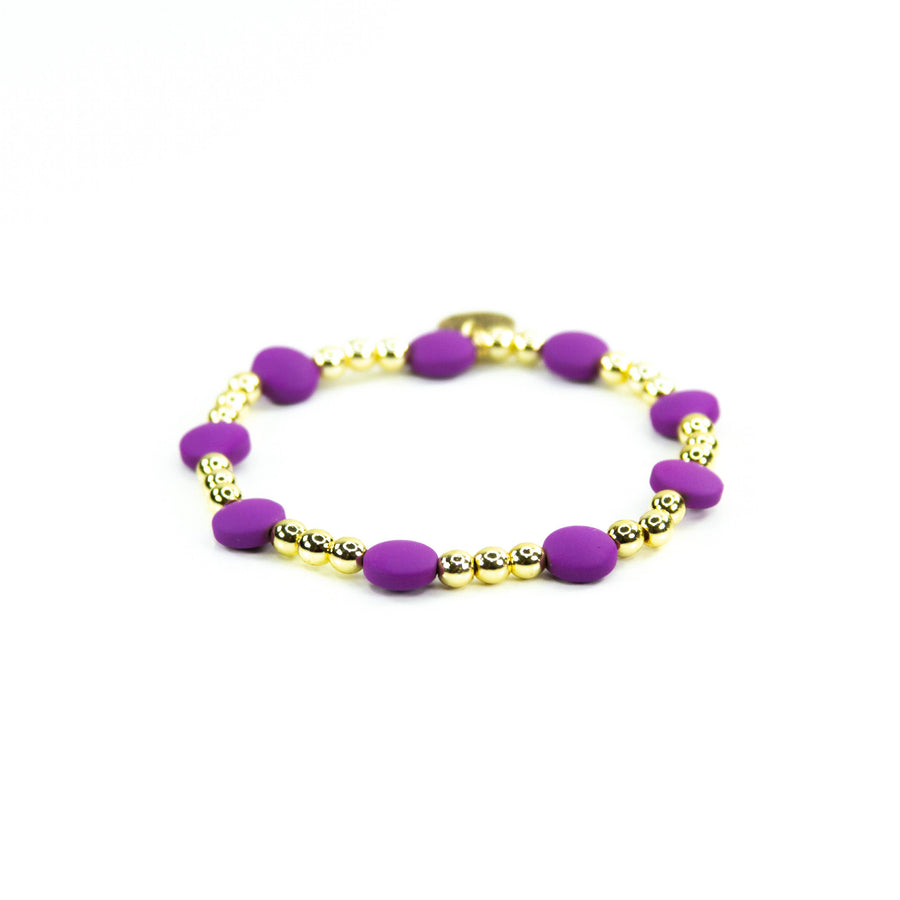 Savvy Bling - Purple Gold Filled Bracelets: Matte Flat Purple