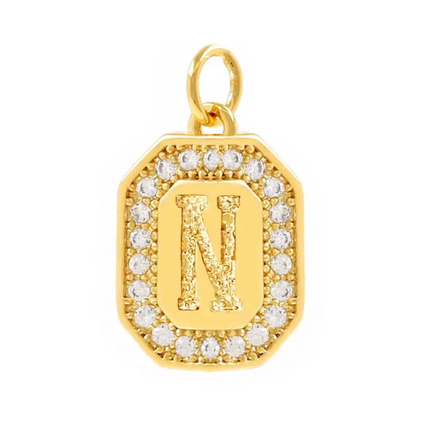 W Initial Charms For Charm Necklace-:Savvy Bling