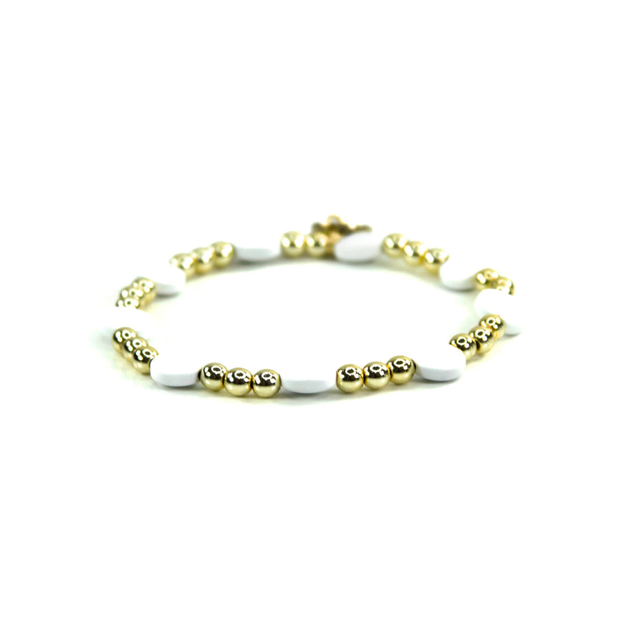 Savvy Bling - White Gold Filled Bracelets: Metallic Silvr & Gold Textured