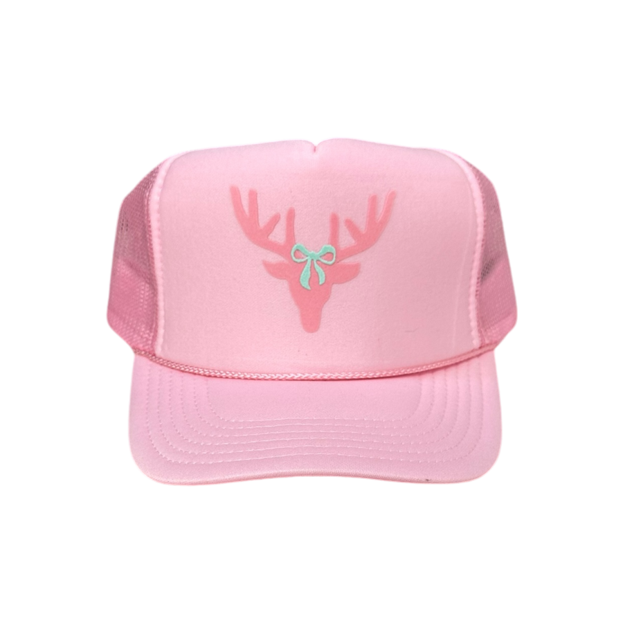 Christmas Deer (tone on tone) - Light Pink Trucker