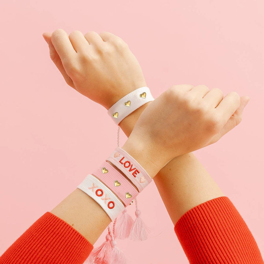 Pink Woven Stacker Bracelet