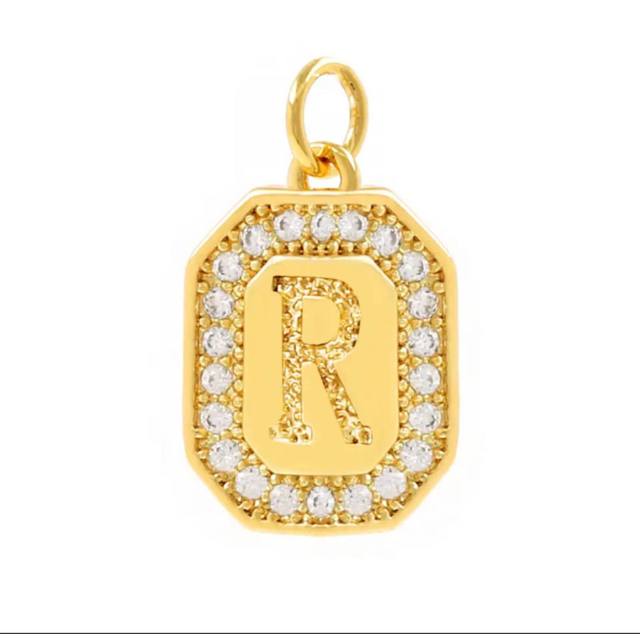 R Initial Charms For Charm Necklaces-Savvy Bling