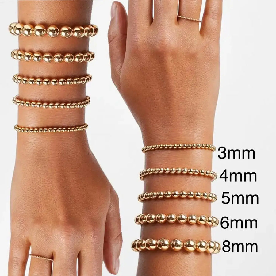 Savvy Bling - Gold Filled Beaded Bracelets: 3mm