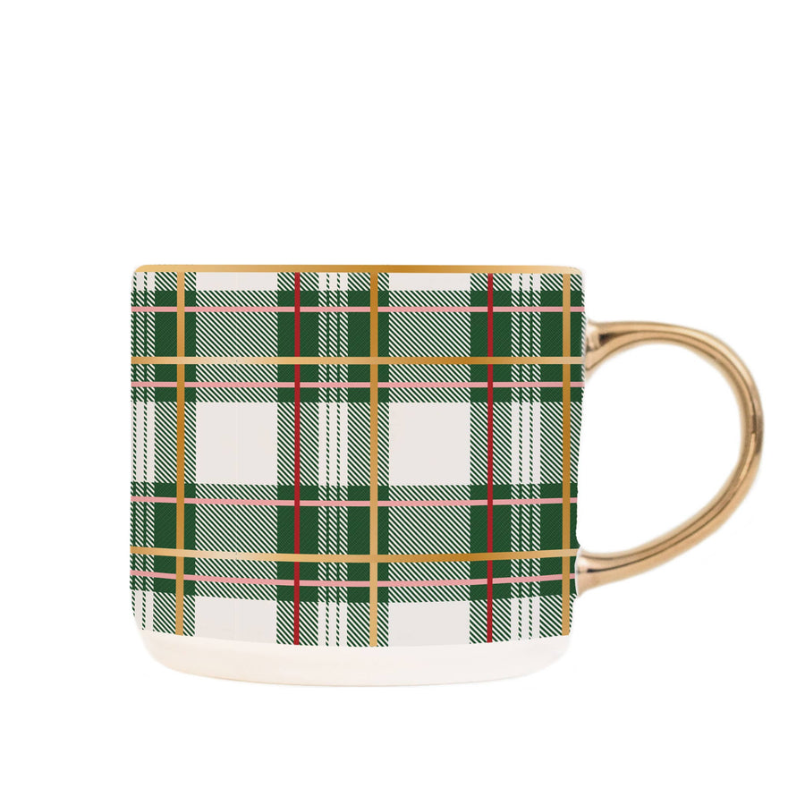 Green Plaid Coffee Mug