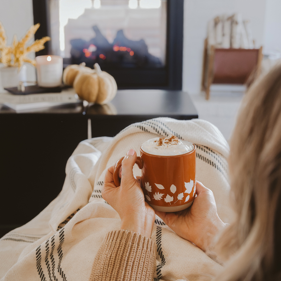 Fall Leaves Stoneware Coffee Mug - Fall Decor & Gifts