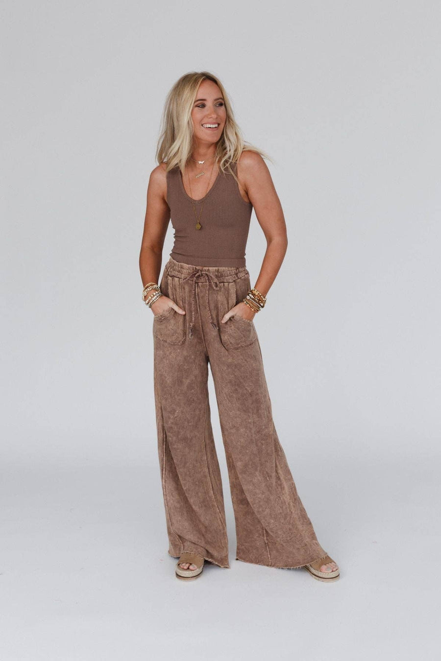 Three Bird Nest - Relaxing Robin Wide Leg Pant - New Mocha