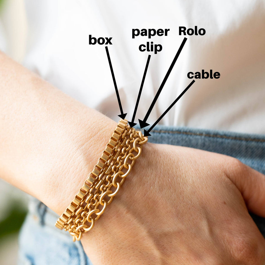 Nest Pretty Things -Paperclip Chain Bracelet/Matte Gold