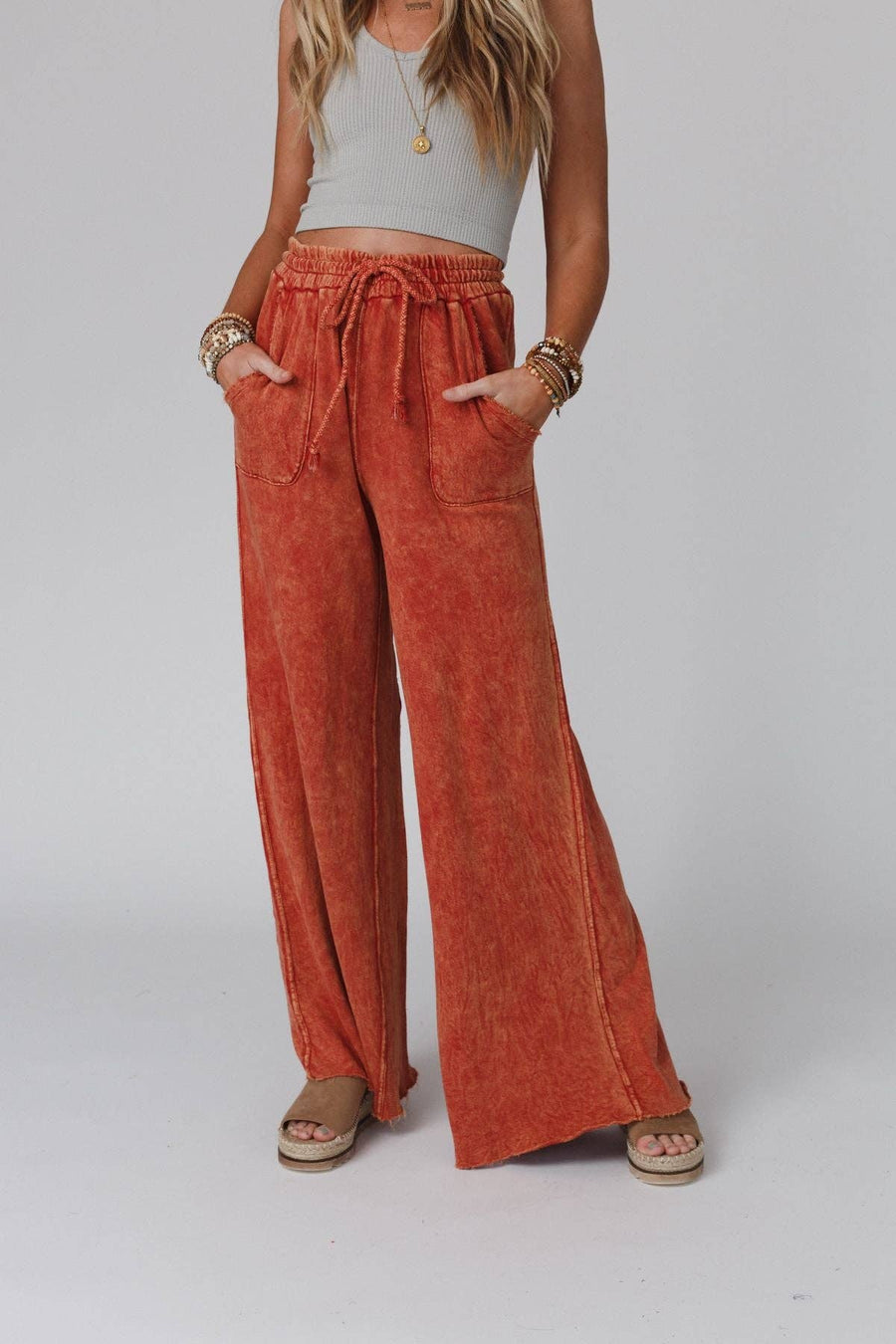 Three Bird Nest - Relaxing Robin Wide Leg Pant - New Brick