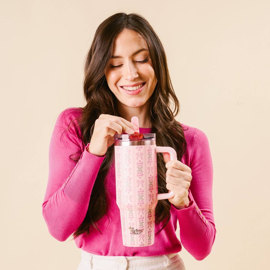 The Darling Effect - 40 oz Lifestyle Flip Straw Tumbler-Oh So Fancy Pink