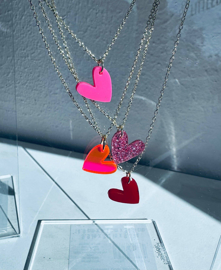 Acrylic Heart Mini Necklace