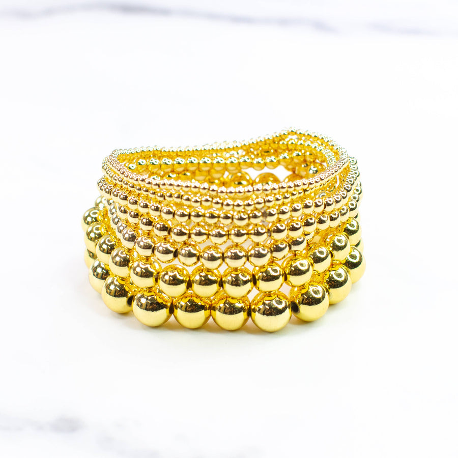 Savvy Bling - Gold Filled Beaded Bracelets: 8mm