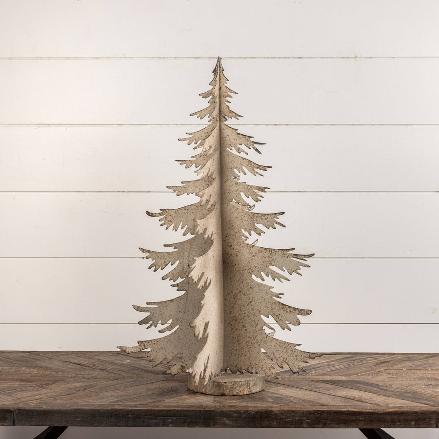 Ragon House - 27.75" GALVANIZED TABLETOP TREE W/ WOOD BASE