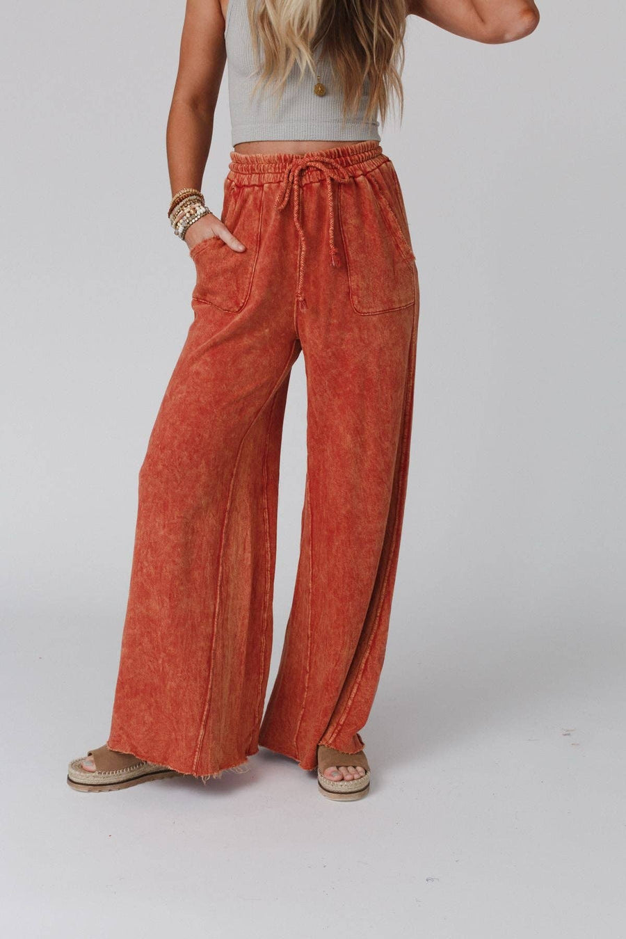 Three Bird Nest - Relaxing Robin Wide Leg Pant - New Brick