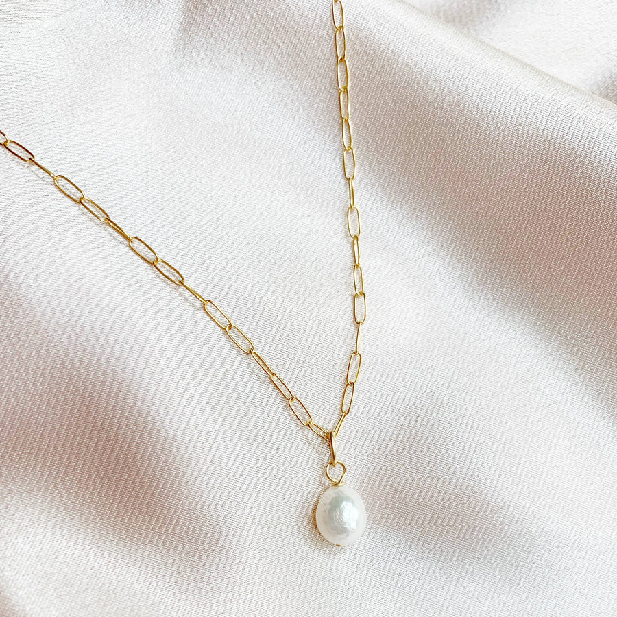 True By Kristy Jewelry - Baroque Pearl Necklace Gold Filled