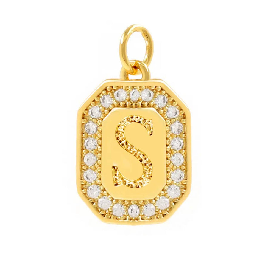 M Initial Charms For Charm Necklaces-Savvy Bling