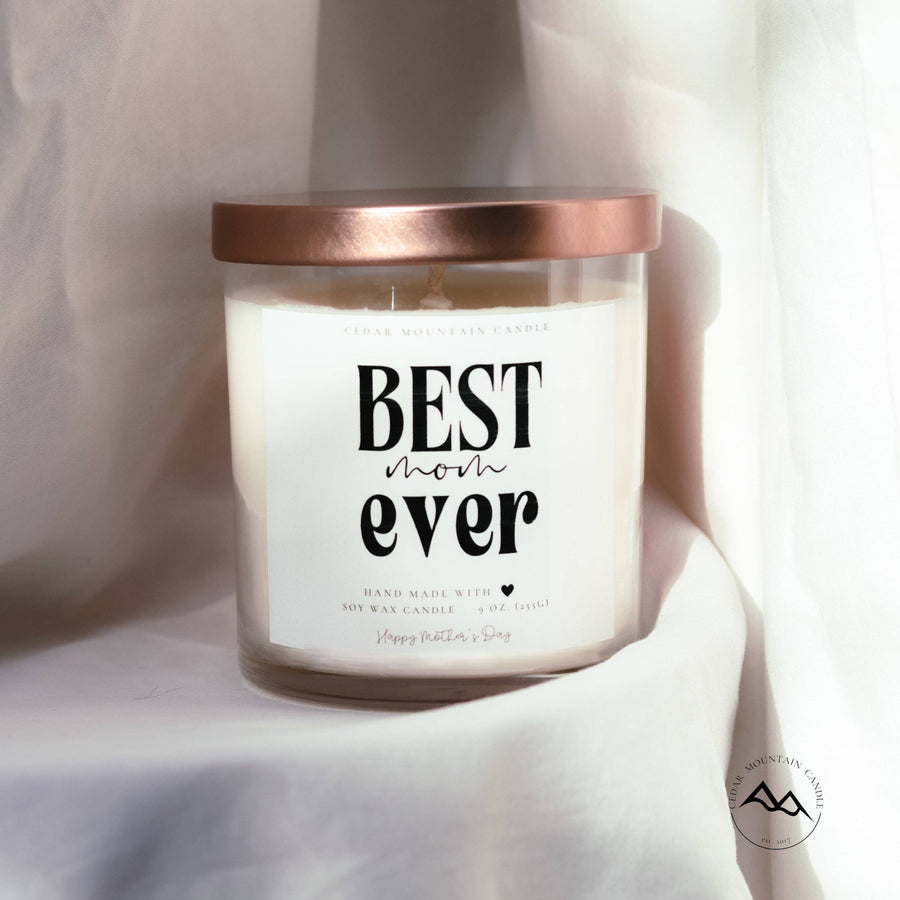 Cedar Mountain Candle - Best Mom Ever - Mother's Day Soy Candle - 9 oz Glass Jar Can: Lid Cover / Lavender & Sweet Lemon