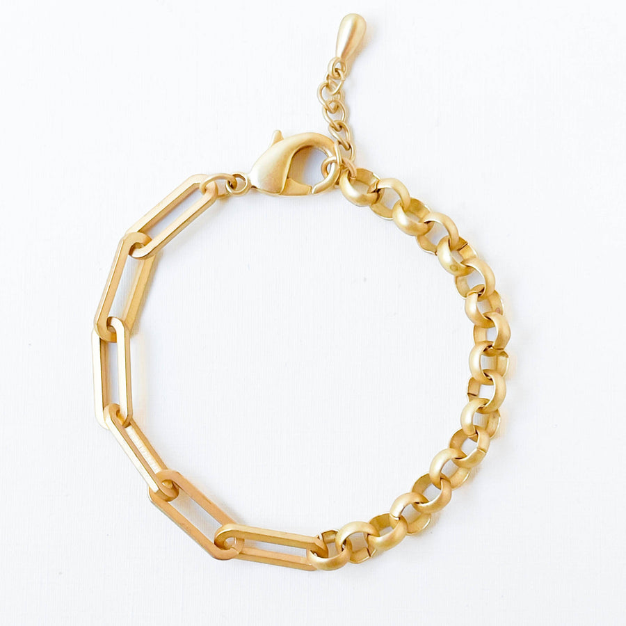 Nest Pretty Things - Adjustable Chunky Two Chain Style Gold Bracelet