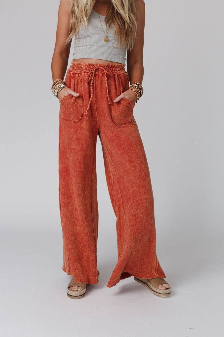 Three Bird Nest - Relaxing Robin Wide Leg Pant - New Brick