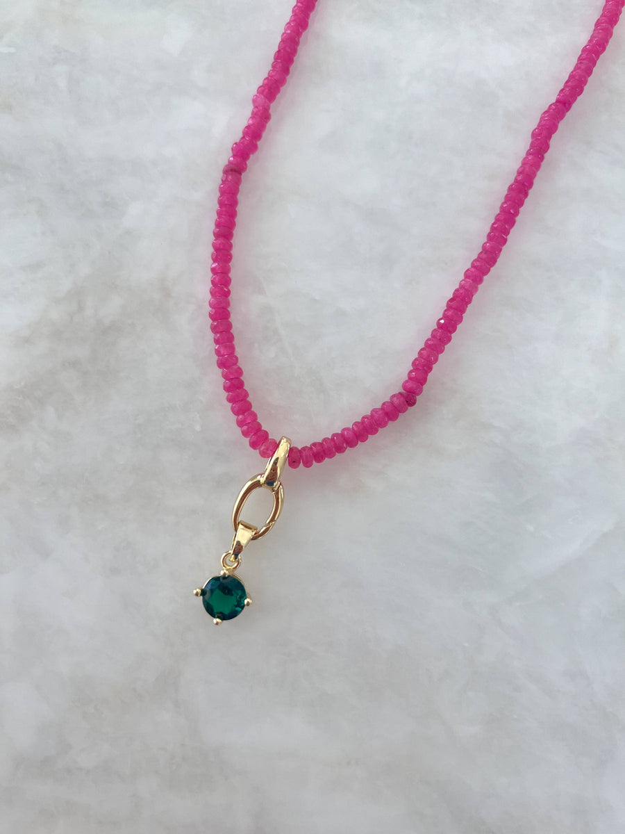 It's Especially Lucky - Beaded Necklace: Hot Pink