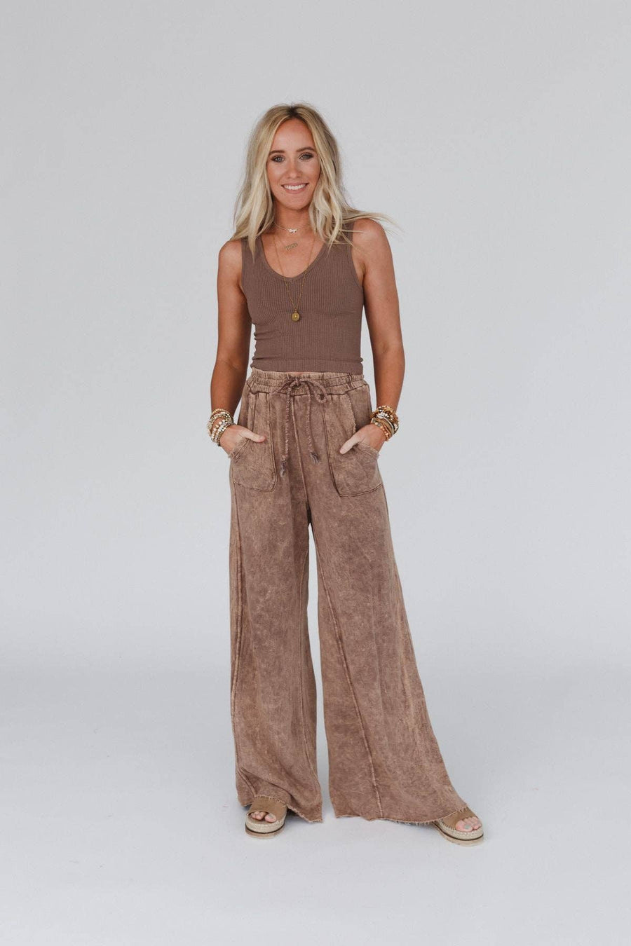 Three Bird Nest - Relaxing Robin Wide Leg Pant - New Mocha