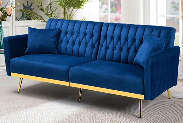Navy Blue Velvet Couch Rental – LeFleur Floral Design + Events, Inc.