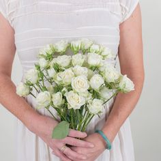 Bunch:  White Spray Roses