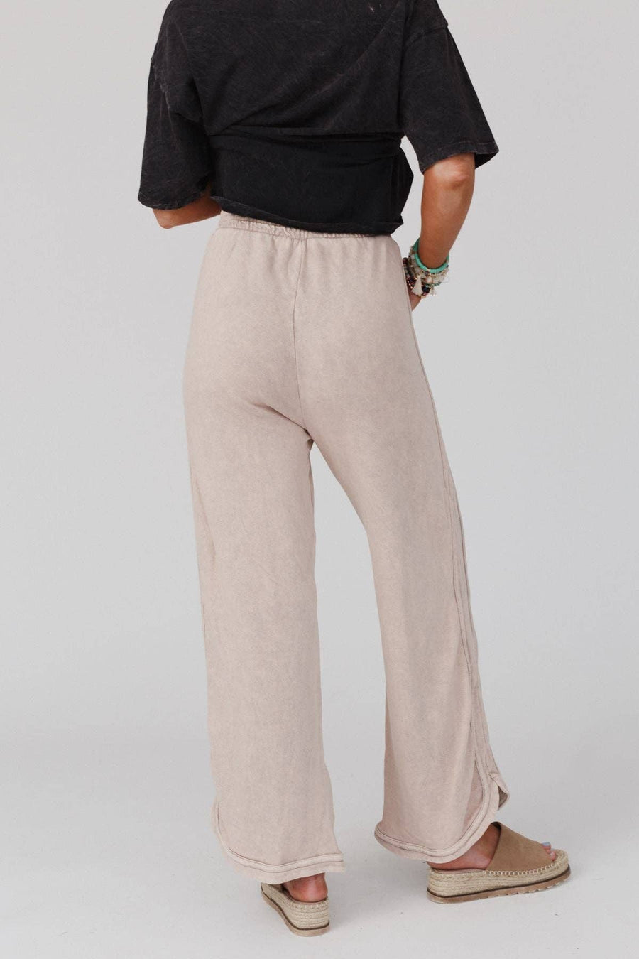 Three Bird Nest - So Comfy Wide Leg Full Pant - Taupe