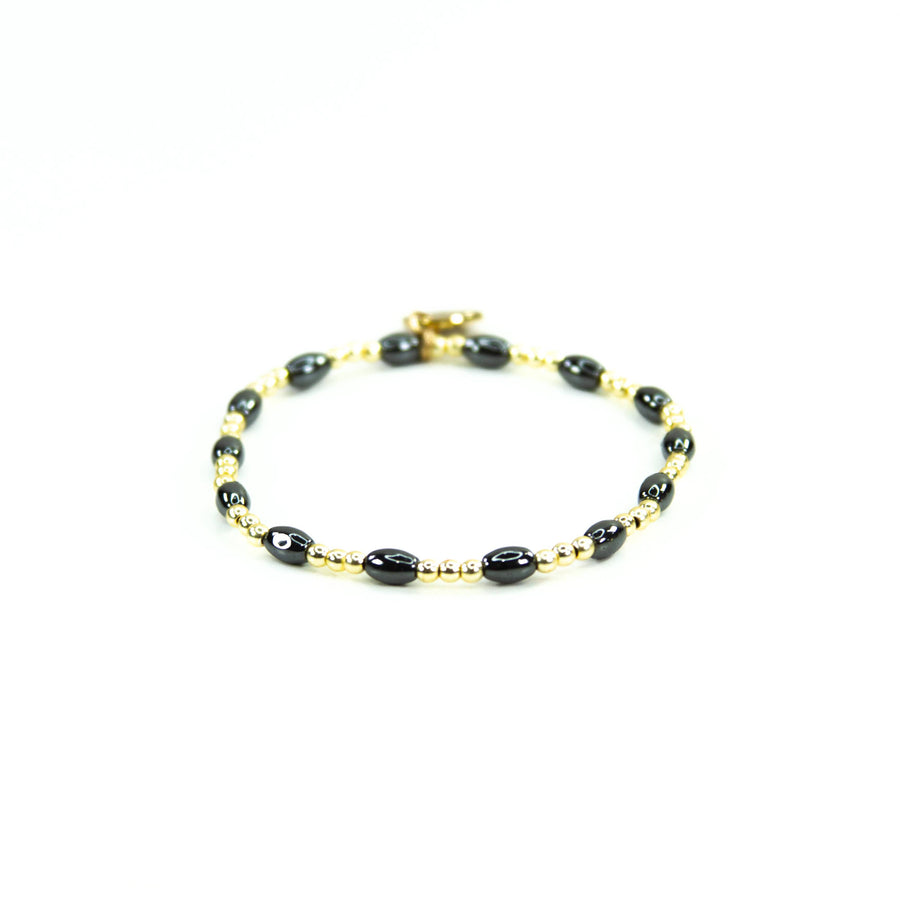 Savvy Bling - Black & Gold Filled Bracelets: Matte Flat Black & 3 Gold