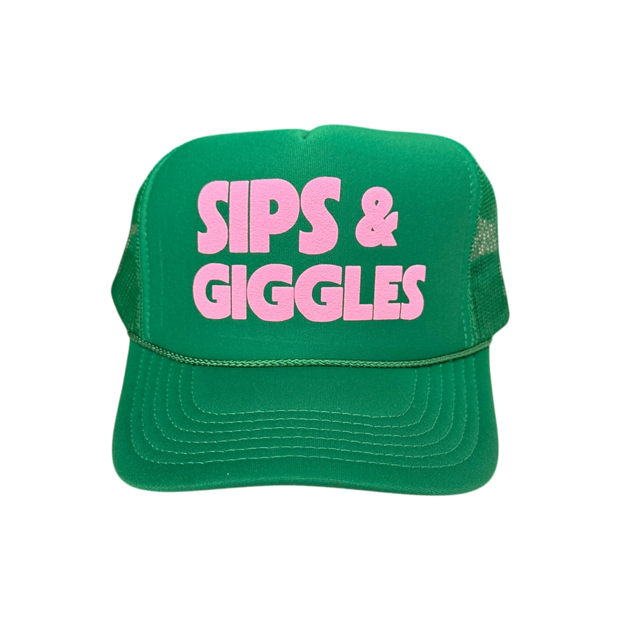 Sips & Giggles  - Green Trucker