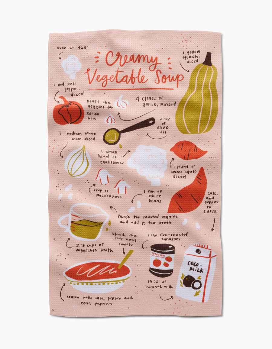 Geometry - Creamy Veggie Soup Tea Towel