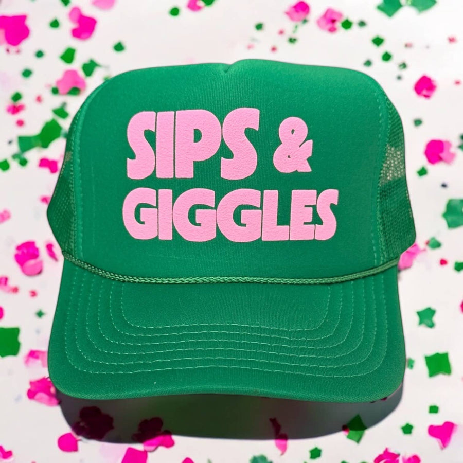 Sips & Giggles  - Green Trucker