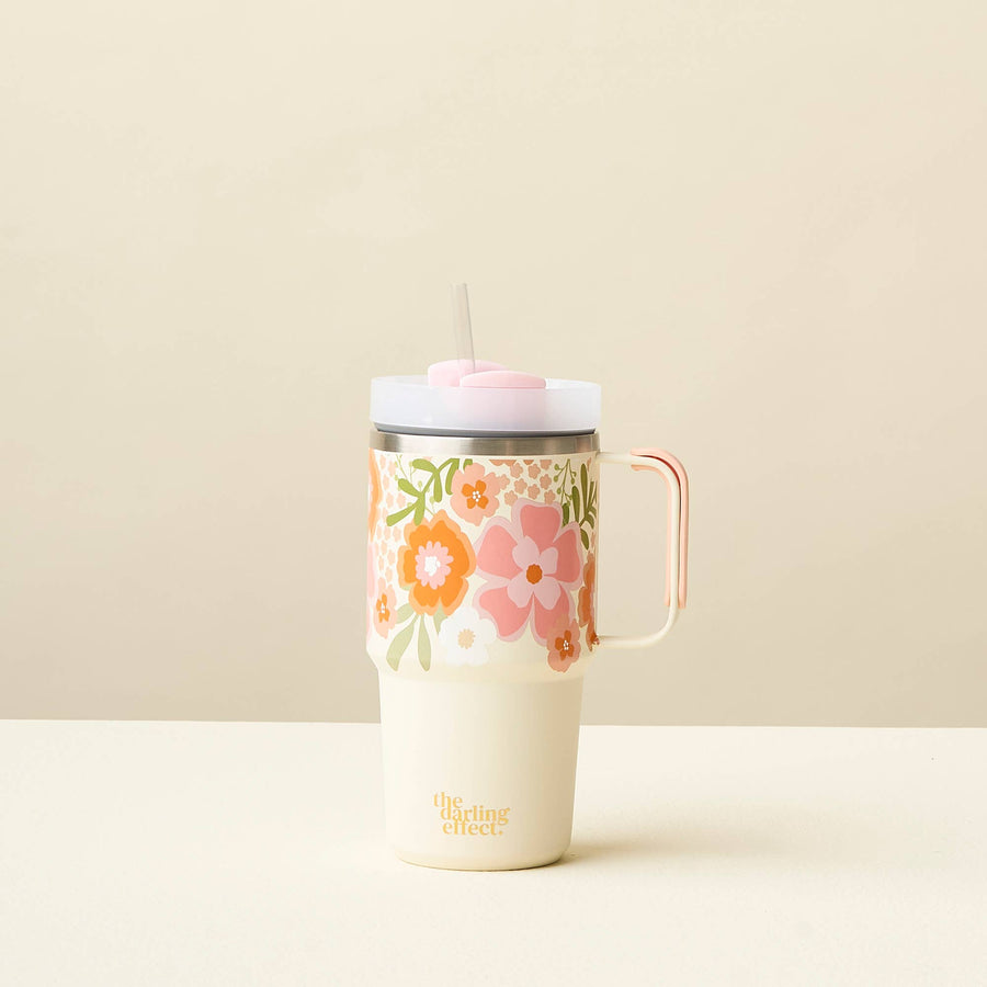 The Darling Effect - 20 oz Mini On-The-Go-Beyond Blooms Pink Orange